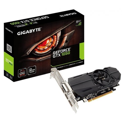 Відеокарта Gigabyte GeForce GTX 1050 OC Low Profile 2048MB (GV-N1050OC-2GL) (Відновлено продавцем, 842545) купити в Україні: Київ, Львів, Хмельницький, Тернопіль, Івано-Франківськ | Перевірка сумісності, низька ціна, відгуки, характеристики від TELEMART фото