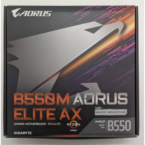 Материнська плата Gigabyte B550M AORUS ELITE AX (sAM4, AMD B550) (Відновлено продавцем, 842735) купити в Україні: Київ, Львів, Хмельницький, Тернопіль, Івано-Франківськ | Перевірка сумісності, низька ціна, відгуки, характеристики від TELEMART фото