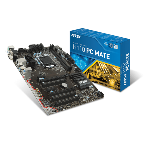 Материнська плата MSI H110 PC MATE (s1151, Intel H110) (Відновлено продавцем, 842809) купити в Україні: Київ, Львів, Хмельницький, Тернопіль, Івано-Франківськ | Перевірка сумісності, низька ціна, відгуки, характеристики від TELEMART фото