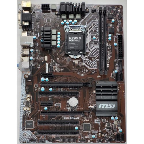 Материнська плата MSI H110 PC MATE (s1151, Intel H110) (Відновлено продавцем, 842809) купити в Україні: Київ, Львів, Хмельницький, Тернопіль, Івано-Франківськ | Перевірка сумісності, низька ціна, відгуки, характеристики від TELEMART фото