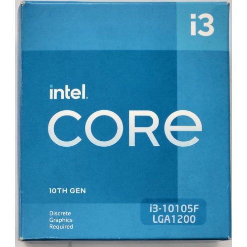 Процесор Intel Core i3-10105F 3.7(4.4)GHz 6MB s1200 Box (BX8070110105F) (Відновлено продавцем, 842812) купити в Україні: Київ, Львів, Хмельницький, Тернопіль, Івано-Франківськ | Перевірка сумісності, низька ціна, відгуки, характеристики від TELEMART фото