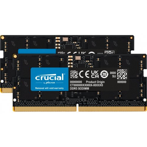 Озп Crucial SODIMM DDR5 32GB (2x16GB) 4800MHz (CT2K16G48C40S5) (Відновлено продавцем, 842814) купити в Україні: Київ, Львів, Хмельницький, Тернопіль, Івано-Франківськ | Перевірка сумісності, низька ціна, відгуки, характеристики від TELEMART фото