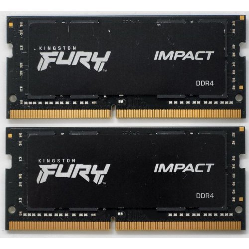 Озп Kingston SODIMM DDR4 64GB (2x32GB) 3200Mhz FURY Impact Black (KF432S20IBK2/64) (Відновлено продавцем, 842876) купити в Україні: Київ, Львів, Хмельницький, Тернопіль, Івано-Франківськ | Перевірка сумісності, низька ціна, відгуки, характеристики від TELEMART фото
