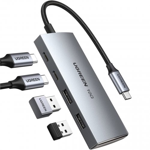 Уцінка usb-хаб Ugreen CM480 Type-C 4 in 1 (30758) Space Grey (Розкрита упаковка, 842887) купити в Україні: Київ, Львів, Хмельницький, Тернопіль, Івано-Франківськ | Низька ціна, відгуки, характеристики від TELEMART фото