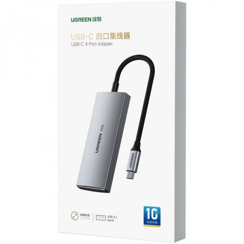 Уцінка usb-хаб Ugreen CM480 Type-C 4 in 1 (30758) Space Grey (Розкрита упаковка, 842887) купити в Україні: Київ, Львів, Хмельницький, Тернопіль, Івано-Франківськ | Низька ціна, відгуки, характеристики від TELEMART фото