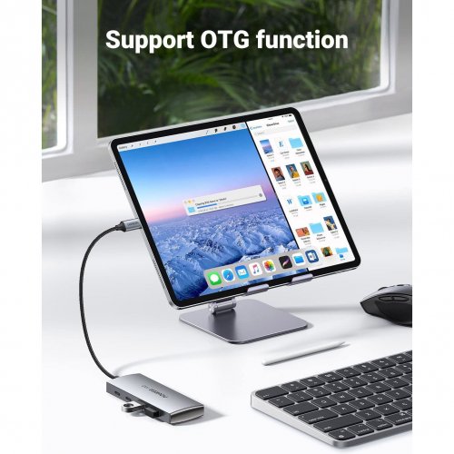 Уцінка usb-хаб Ugreen CM480 Type-C 4 in 1 (30758) Space Grey (Розкрита упаковка, 842887) купити в Україні: Київ, Львів, Хмельницький, Тернопіль, Івано-Франківськ | Низька ціна, відгуки, характеристики від TELEMART фото