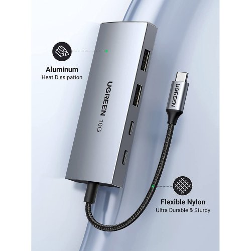 Уцінка usb-хаб Ugreen CM480 Type-C 4 in 1 (30758) Space Grey (Розкрита упаковка, 842887) купити в Україні: Київ, Львів, Хмельницький, Тернопіль, Івано-Франківськ | Низька ціна, відгуки, характеристики від TELEMART фото