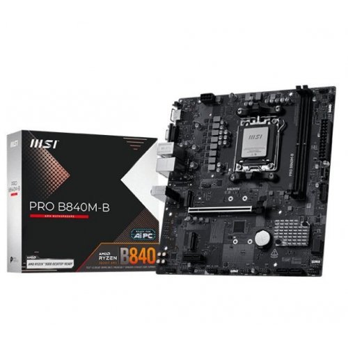 Материнська плата MSI PRO B840M-B (sAM5, AMD B840) (Відновлено продавцем, 843138) купити в Україні: Київ, Львів, Хмельницький, Тернопіль, Івано-Франківськ | Перевірка сумісності, низька ціна, відгуки, характеристики від TELEMART фото