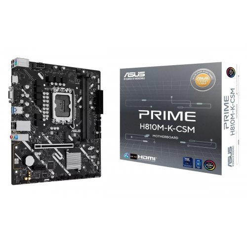 Материнська плата Asus PRIME H810M-K-CSM (s1851, Intel H810) купити в Україні: Київ, Львів, Хмельницький, Тернопіль, Івано-Франківськ | Перевірка сумісності, низька ціна, відгуки, характеристики від TELEMART фото