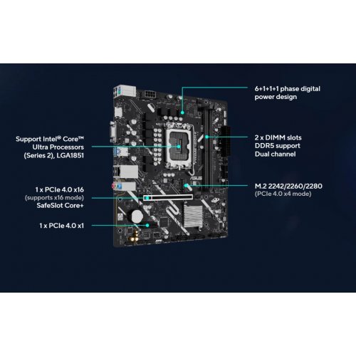 Материнська плата Asus PRIME H810M-K-CSM (s1851, Intel H810) купити в Україні: Київ, Львів, Хмельницький, Тернопіль, Івано-Франківськ | Перевірка сумісності, низька ціна, відгуки, характеристики від TELEMART фото