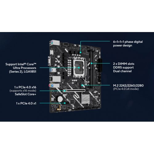 Материнська плата Asus PRIME H810M-K (s1851, Intel H810) купити в Україні: Київ, Львів, Хмельницький, Тернопіль, Івано-Франківськ | Перевірка сумісності, низька ціна, відгуки, характеристики від TELEMART фото