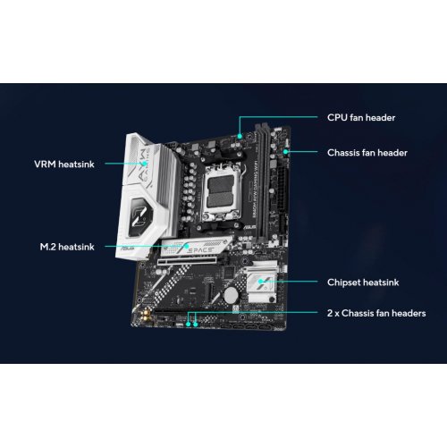 Материнская плата Asus B840M AYW GAMING WIFI (sAM5, AMD B840) купить в Украине: Киев, Днепр, Харьков, Одесса  | Проверка совместимости, низкая цена, отзывы, характеристики от TELEMART фото