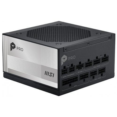 Блок живлення MSI PRO 1000W PCIE5 (A1000PL) купити в Україні: Київ, Львів, Хмельницький, Тернопіль, Івано-Франківськ | Перевірка сумісності, низька ціна, відгуки, характеристики від TELEMART фото