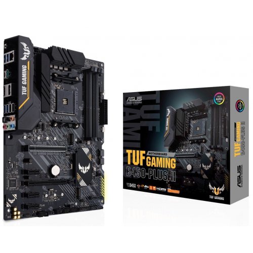 Материнська плата Asus TUF GAMING B450-PLUS II (sAM4, AMD B450) (Відновлено продавцем, 843164) купити в Україні: Київ, Львів, Хмельницький, Тернопіль, Івано-Франківськ | Перевірка сумісності, низька ціна, відгуки, характеристики від TELEMART фото