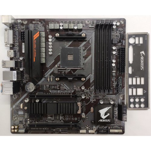 Материнская плата Gigabyte B450 AORUS M (sAM4, AMD B450) (Восстановлено продавцом, 843178) купить в Украине: Киев, Днепр, Харьков, Одесса  | Проверка совместимости, низкая цена, отзывы, характеристики от TELEMART фото