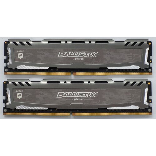 Озп Crucial DDR4 16GB (2x8GB) 3200Mhz Ballistix Sport LT Gray (BLS2K8G4D32AESBK) (Відновлено продавцем, 843221) купити в Україні: Київ, Львів, Хмельницький, Тернопіль, Івано-Франківськ | Перевірка сумісності, низька ціна, відгуки, характеристики від TELEMART фото