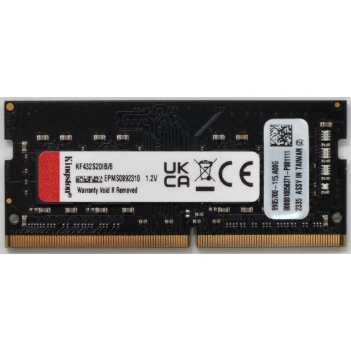 Озп Kingston SODIMM DDR4 8GB 3200Mhz FURY Impact Black (KF432S20IB/8) (Відновлено продавцем, 843255) купити в Україні: Київ, Львів, Хмельницький, Тернопіль, Івано-Франківськ | Перевірка сумісності, низька ціна, відгуки, характеристики від TELEMART фото