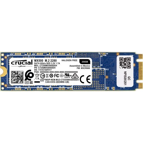 Фото SSD-диск Crucial MX500 TLC 250GB M.2 (2280 SATA) (CT250MX500SSD4)