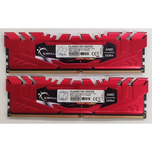 Озп G.Skill DDR4 16GB (2x8GB) 2400Mhz Flare X Red for AMD (F4-2400C15D-16GFXR) (Відновлено продавцем, 843398) купити в Україні: Київ, Львів, Хмельницький, Тернопіль, Івано-Франківськ | Перевірка сумісності, низька ціна, відгуки, характеристики від TELEMART фото