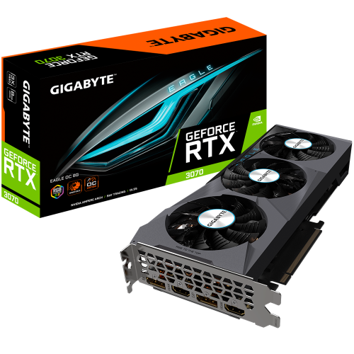 Відеокарта Gigabyte GeForce RTX 3070 EAGLE OC 8192MB (GV-N3070EAGLE OC-8GD) (Відновлено продавцем, 843470) купити в Україні: Київ, Львів, Хмельницький, Тернопіль, Івано-Франківськ | Перевірка сумісності, низька ціна, відгуки, характеристики від TELEMART фото