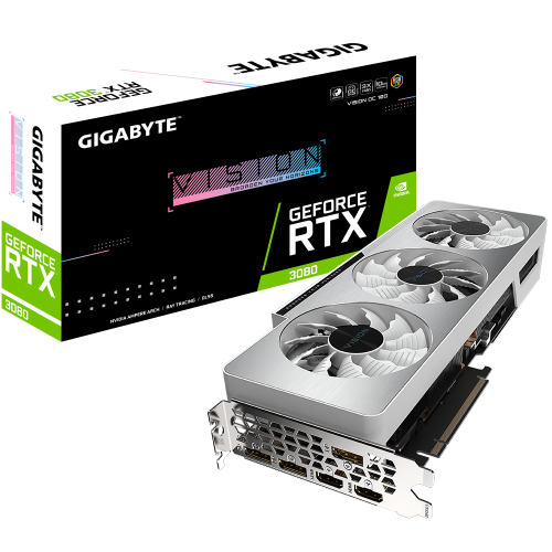 Відеокарта Gigabyte GeForce RTX 3080 VISION OC 10240MB (GV-N3080VISION OC-10GD) (Відновлено продавцем, 843523) купити в Україні: Київ, Львів, Хмельницький, Тернопіль, Івано-Франківськ | Перевірка сумісності, низька ціна, відгуки, характеристики від TELEMART фото