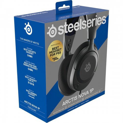 Уценка наушники SteelSeries Arctis Nova 1P (61611) Black (Вскрытая упаковка, 843685) купить в Украине: Киев, Днепр, Харьков, Одесса  | Низкая цена, отзывы, характеристики от TELEMART фото