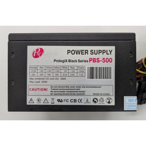 Блок питания ProLogix Black Series 500W (PBS-500W) (Восстановлено продавцом, 843701) купить в Украине: Киев, Днепр, Харьков, Одесса  | Проверка совместимости, низкая цена, отзывы, характеристики от TELEMART фото