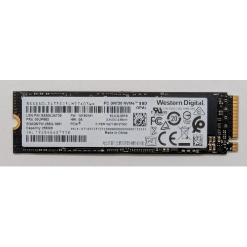 Ssd-диск Western Digital SN720 256GB M.2 (2280 PCI-E) NVMe x4 (SDAQNTW-256G-1001) (Восстановлено продавцом, 843704) купить в Украине: Киев, Днепр, Харьков, Одесса  | Проверка совместимости, низкая цена, отзывы, характеристики от TELEMART фото