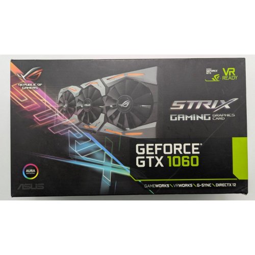 Відеокарта Asus ROG GeForce GTX 1060 STRIX 6144MB (STRIX-GTX1060-6G-GAMING) (Відновлено продавцем, 843711) купити в Україні: Київ, Львів, Хмельницький, Тернопіль, Івано-Франківськ | Перевірка сумісності, низька ціна, відгуки, характеристики від TELEMART фото