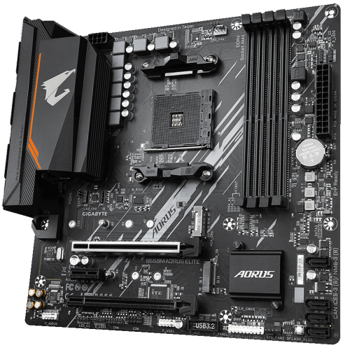 Уценка материнская плата Gigabyte B550M AORUS ELITE (sAM4, AMD B550) (Вскрытая упаковка, 843760) купить в Украине: Киев, Днепр, Харьков, Одесса  | Проверка совместимости, низкая цена, отзывы, характеристики от TELEMART фото