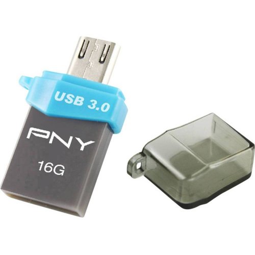 Накопитель PNY Duo-Link OU3 16GB OTG USB 3.0 Black (FDI16GOTGOU3G-EF) купить в Украине | Telemart фото