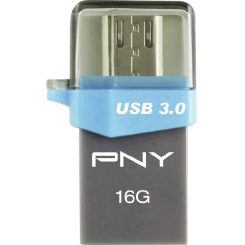 Накопитель PNY Duo-Link OU3 16GB OTG USB 3.0 Black (FDI16GOTGOU3G-EF) купить в Украине | Telemart фото