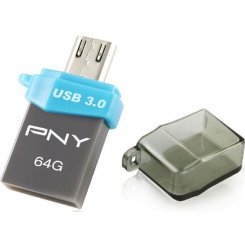 Накопичувач PNY Duo-Link OU3 64GB OTG USB 3.0 Black (FDI64GOTGOU3G-EF)