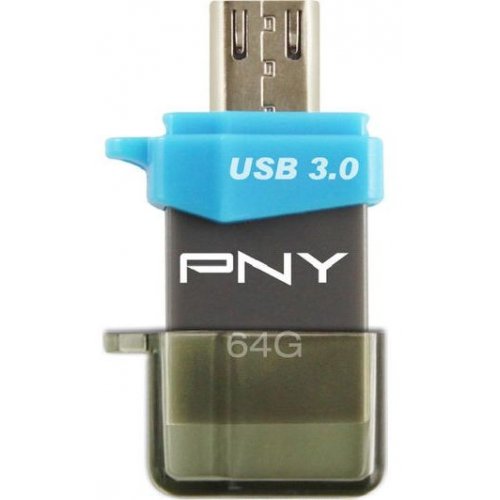 Накопичувач PNY Duo-Link OU3 64GB OTG USB 3.0 Black (FDI64GOTGOU3G-EF) купити в Україні | Telemart фото