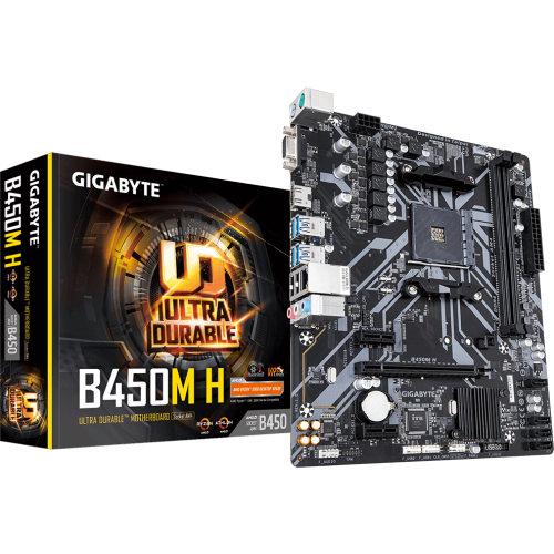 Материнская плата Gigabyte B450M H (sAM4, AMD B450) (Восстановлено продавцом, 844050) купить в Украине: Киев, Днепр, Харьков, Одесса  | Проверка совместимости, низкая цена, отзывы, характеристики от TELEMART фото