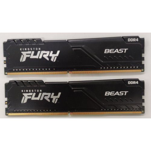 Озп Kingston DDR4 16GB (2x8GB) 3200Mhz FURY Beast Black (KF432C16BBK2/16) (Відновлено продавцем, 844092) купити в Україні: Київ, Львів, Хмельницький, Тернопіль, Івано-Франківськ | Перевірка сумісності, низька ціна, відгуки, характеристики від TELEMART фото