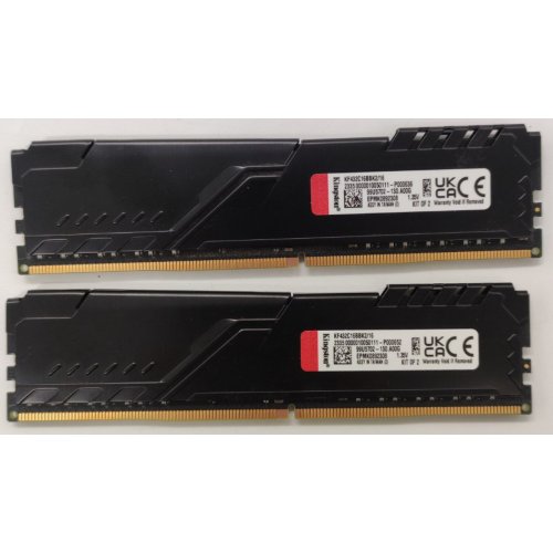 Озп Kingston DDR4 16GB (2x8GB) 3200Mhz FURY Beast Black (KF432C16BBK2/16) (Відновлено продавцем, 844092) купити в Україні: Київ, Львів, Хмельницький, Тернопіль, Івано-Франківськ | Перевірка сумісності, низька ціна, відгуки, характеристики від TELEMART фото