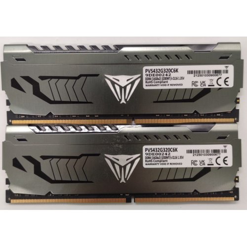 Озп Patriot DDR4 32GB (2x16GB) 3200Mhz Viper Steel (PVS432G320C6K) (Відновлено продавцем, 844093) купити в Україні: Київ, Львів, Хмельницький, Тернопіль, Івано-Франківськ | Перевірка сумісності, низька ціна, відгуки, характеристики від TELEMART фото