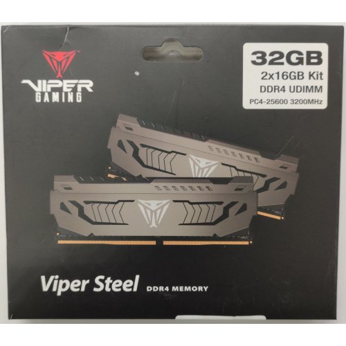 Озп Patriot DDR4 32GB (2x16GB) 3200Mhz Viper Steel (PVS432G320C6K) (Відновлено продавцем, 844093) купити в Україні: Київ, Львів, Хмельницький, Тернопіль, Івано-Франківськ | Перевірка сумісності, низька ціна, відгуки, характеристики від TELEMART фото