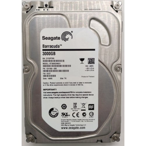Жорсткий диск Seagate Barracuda 7200.14 3TB 64MB 7200RPM 3.5" (ST3000DM001) (Відновлено продавцем, 844095) купити в Україні: Київ, Львів, Хмельницький, Тернопіль, Івано-Франківськ | Перевірка сумісності, низька ціна, відгуки, характеристики від TELEMART фото