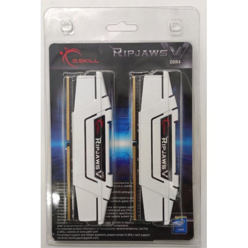 Озп G.Skill DDR4 32GB (2x16GB) 3600Mhz Ripjaws V White (F4-3600C18D-32GVW) (Відновлено продавцем, 844107) купити в Україні: Київ, Львів, Хмельницький, Тернопіль, Івано-Франківськ | Перевірка сумісності, низька ціна, відгуки, характеристики від TELEMART фото