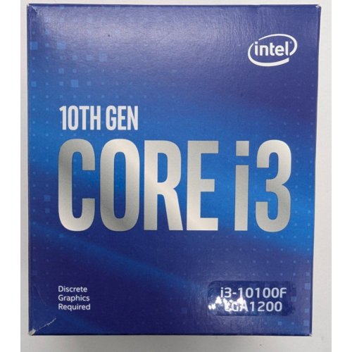 Процесор Intel Core i3-10100F 3.6(4.3)GHz 6MB s1200 Box (BX8070110100F) (Відновлено продавцем, 844123) купити в Україні: Київ, Львів, Хмельницький, Тернопіль, Івано-Франківськ | Перевірка сумісності, низька ціна, відгуки, характеристики від TELEMART фото