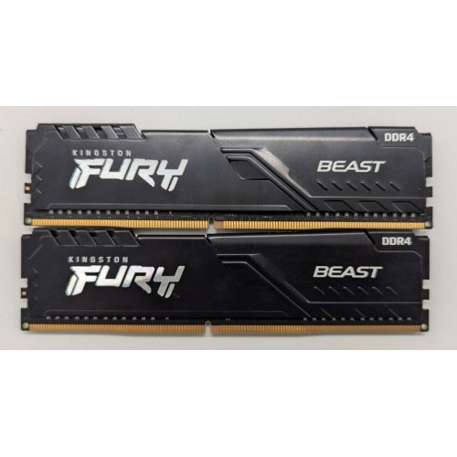 Озп Kingston DDR4 16GB (2x8GB) 2666Mhz FURY Beast Black (KF426C16BBK2/16) (Відновлено продавцем, 844135) купити в Україні: Київ, Львів, Хмельницький, Тернопіль, Івано-Франківськ | Перевірка сумісності, низька ціна, відгуки, характеристики від TELEMART фото