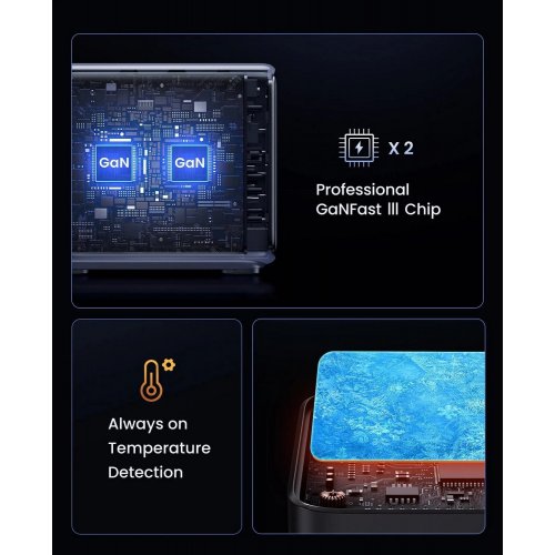 Уценка сетевое зарядное устройство Ugreen CD333 Nexode USB + 4 x USB Type-C 300W (90903B) Black (Вскрытая упаковка, 844137) купить в Украине: Киев, Днепр, Харьков, Одесса  | Низкая цена, отзывы, характеристики от TELEMART фото