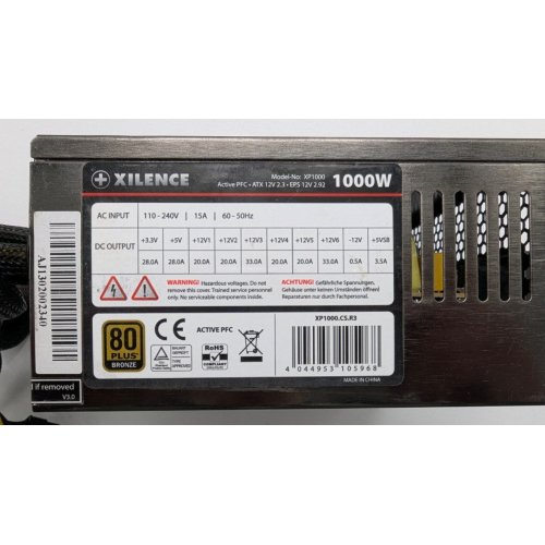 Блок живлення Xilence Modular Series R3 1000W (SPS-XP1000.CS.R3) (Відновлено продавцем, 844141) купити в Україні: Київ, Львів, Хмельницький, Тернопіль, Івано-Франківськ | Перевірка сумісності, низька ціна, відгуки, характеристики від TELEMART фото