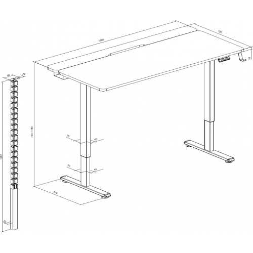 Уценка стол с электрорегулировкой высоты OfficePro ODE1575 Black (Вскрытая упаковка, 844174) купить в Украине: Киев, Днепр, Харьков, Одесса  | Низкая цена, отзывы, характеристики от TELEMART фото