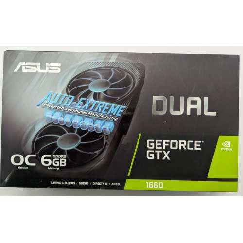 Відеокарта Asus GeForce GTX 1660 Dual Evo OC 6144MB (DUAL-GTX1660-O6G-EVO) (Відновлено продавцем, 844175) купити в Україні: Київ, Львів, Хмельницький, Тернопіль, Івано-Франківськ | Перевірка сумісності, низька ціна, відгуки, характеристики від TELEMART фото