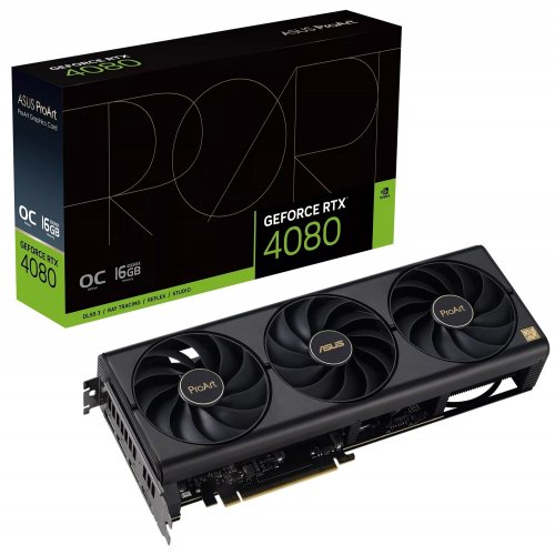 Відеокарта Asus ProArt GeForce RTX 4080 OC 16384MB (PROART-RTX4080-O16G) (Відновлено продавцем, 844227) купити в Україні: Київ, Львів, Хмельницький, Тернопіль, Івано-Франківськ | Перевірка сумісності, низька ціна, відгуки, характеристики від TELEMART фото