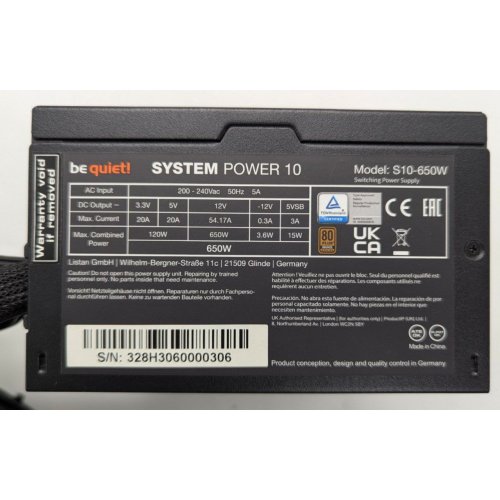 Блок живлення Be Quiet! System Power 10 650W (BN328) (Відновлено продавцем, 844452) купити в Україні: Київ, Львів, Хмельницький, Тернопіль, Івано-Франківськ | Перевірка сумісності, низька ціна, відгуки, характеристики від TELEMART фото