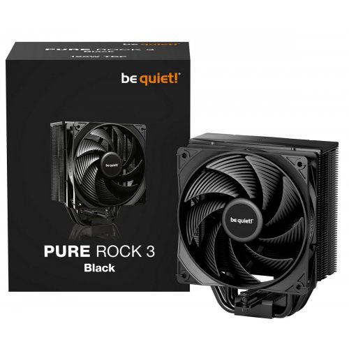 Уценка кулер Be Quiet! Pure Rock 3 (BK039) Black (Вскрытая упаковка, 844542) купить в Украине: Киев, Днепр, Харьков, Одесса  | Проверка совместимости, низкая цена, отзывы, характеристики от TELEMART фото